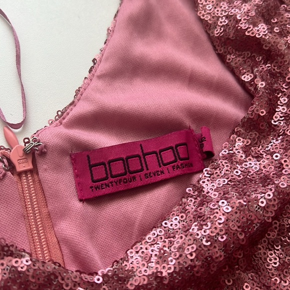 Pink Sequin Women’s dress BooHoo Size 10 - Picture 2 of 2